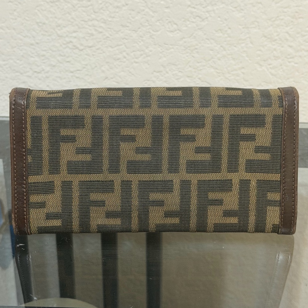 FENDI Zucca Canvas Leather Long Bifold Wallet - Picture 2 of 8